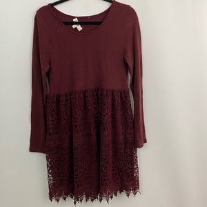 Entro long sleeve dress embroidered sz-med